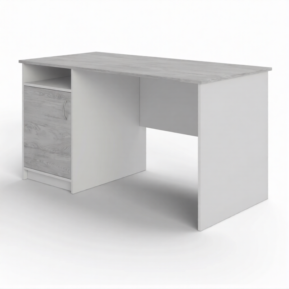 Стол рабочий СрТ-11 (1400х700х750) с тумбой (корпус ЛДСП белый, столешница ЛДСП дуб канадский)