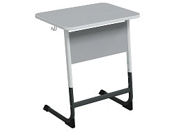 Стол 1-местный школьный 5-7 г/р "Нова" регулируемый (серый, м/к белый/графит)
