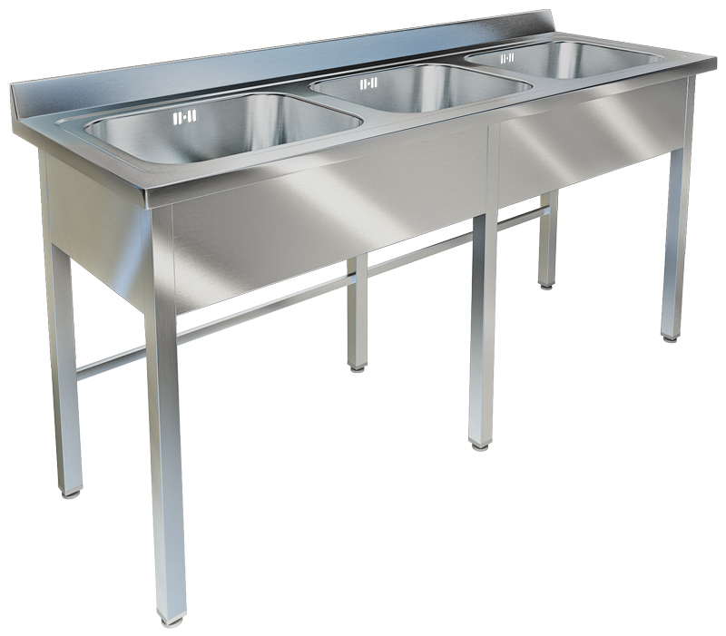 Ванна моечная трехсекционная  ВМ-42/668 нерж