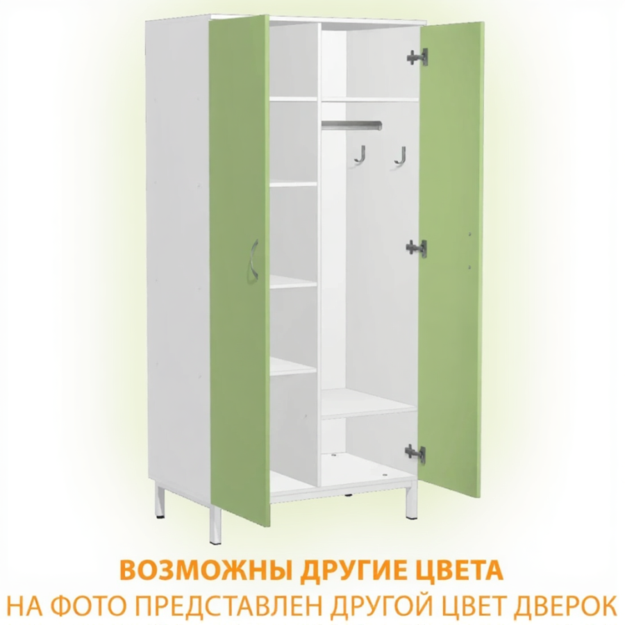 Шкаф для одежды и белья ШХИ (ЛДСП белый, каркас белый)