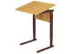 Стол с наклоном столешницы 0-35° школьный 1-местный 3-5 г/р регулируемый (бук, м/к коричневый, прямоугольная труба)