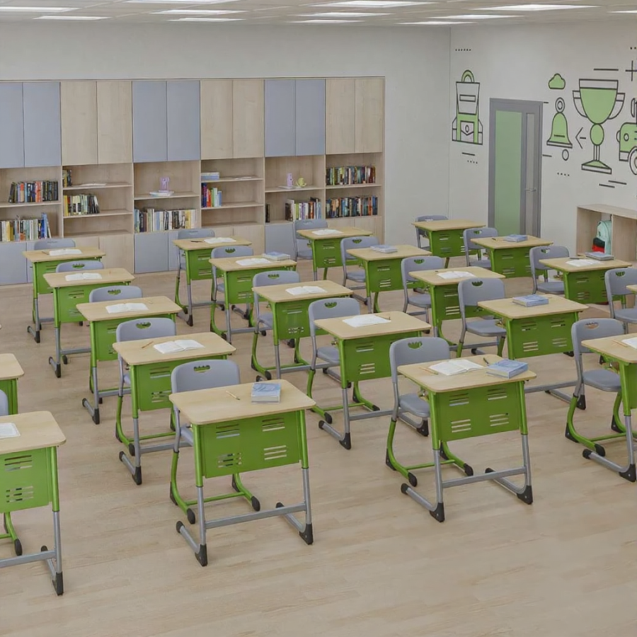 Парта 1М Smart с полкой (Перф. Экран)