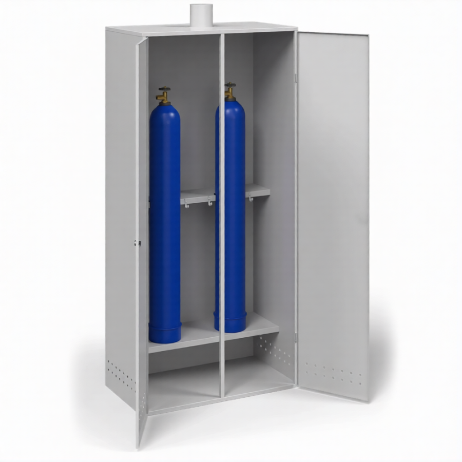 Шкаф для 2-х газовых баллонов ШГБК-027 усиленный с полкой