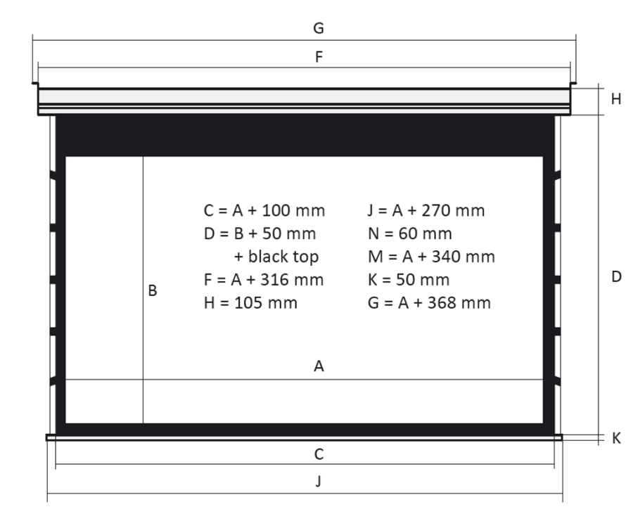 Kauber Blue Label Tensioned BT Cinema 95" 16:9 118x210 дроп 60 см. Clear Vision