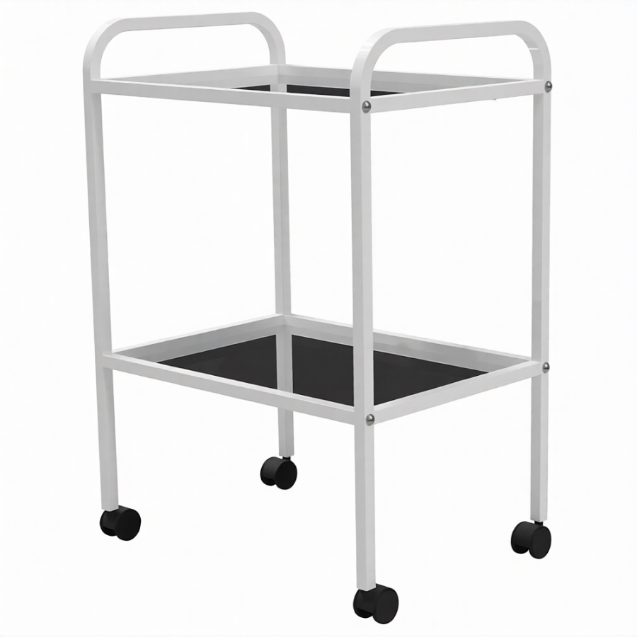 Стол медицинский инструментальный СМИ-02 (полки стекло, колёса пластик)