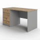 Стол рабочий СрТ-12 (1400х600х750) с тумбой (корпус ЛДСП серый, столешница ЛДСП дуб вотан)