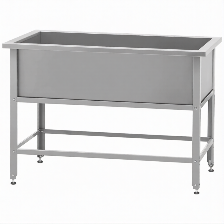 Ванна моечная ВМСн 1010  1 м/о 910х430х350 (полка с отв., борт; ножка угл.)