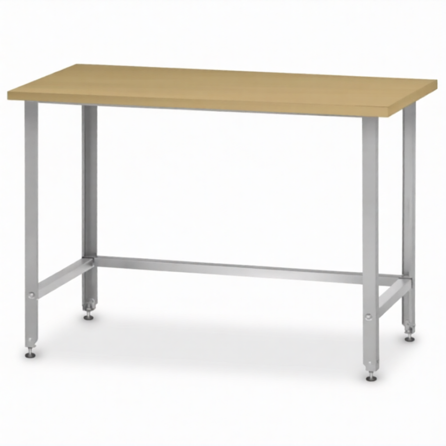 Стол кондитерский СПРн 860х1200х600 «Norma Ral» бук/40 (полка-обвязка разб.; ножка проф., тр. 40)