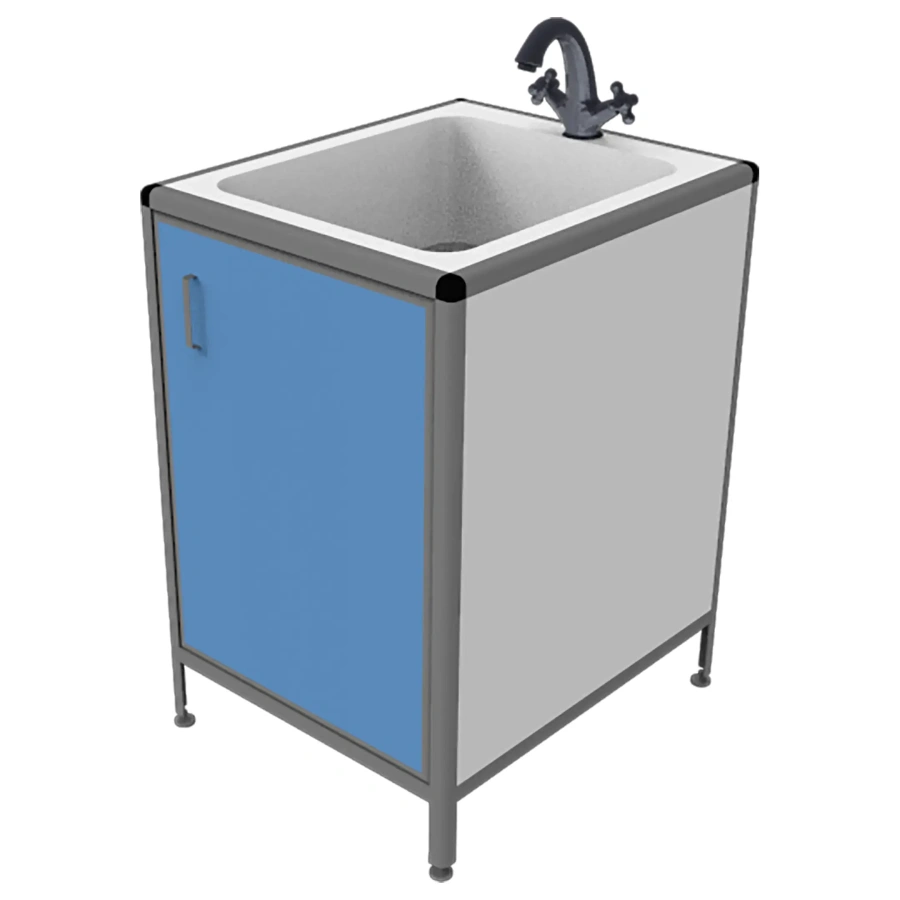 Стол-мойка лабораторная MED 13.001al (белый)