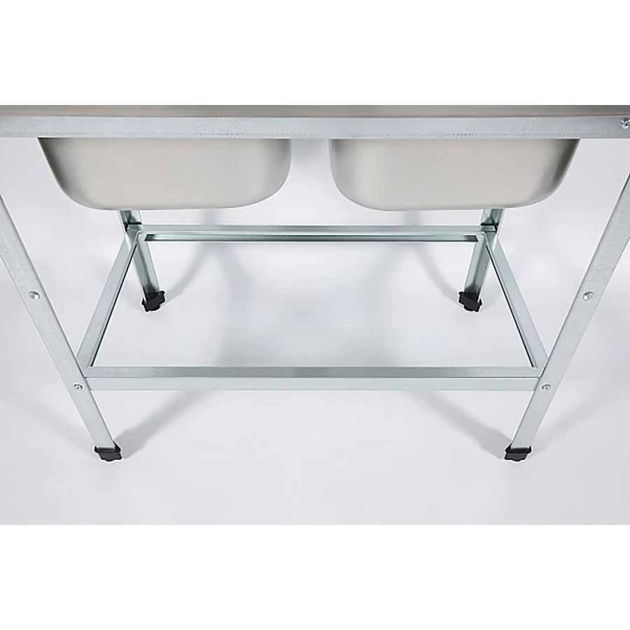 Ванна моечная двухсекционная цельнотянутая с бортом ВМЦ-2/10/6-БО-ЭЦ